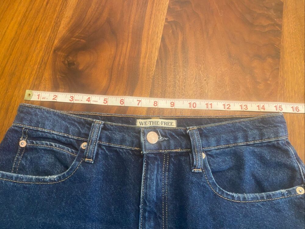 Free People We The Free Women's Blue Tinsley Baggy High Rise Straight Jeans 28 - Picture 7 of 10